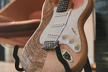 laser engraved wooden guitar