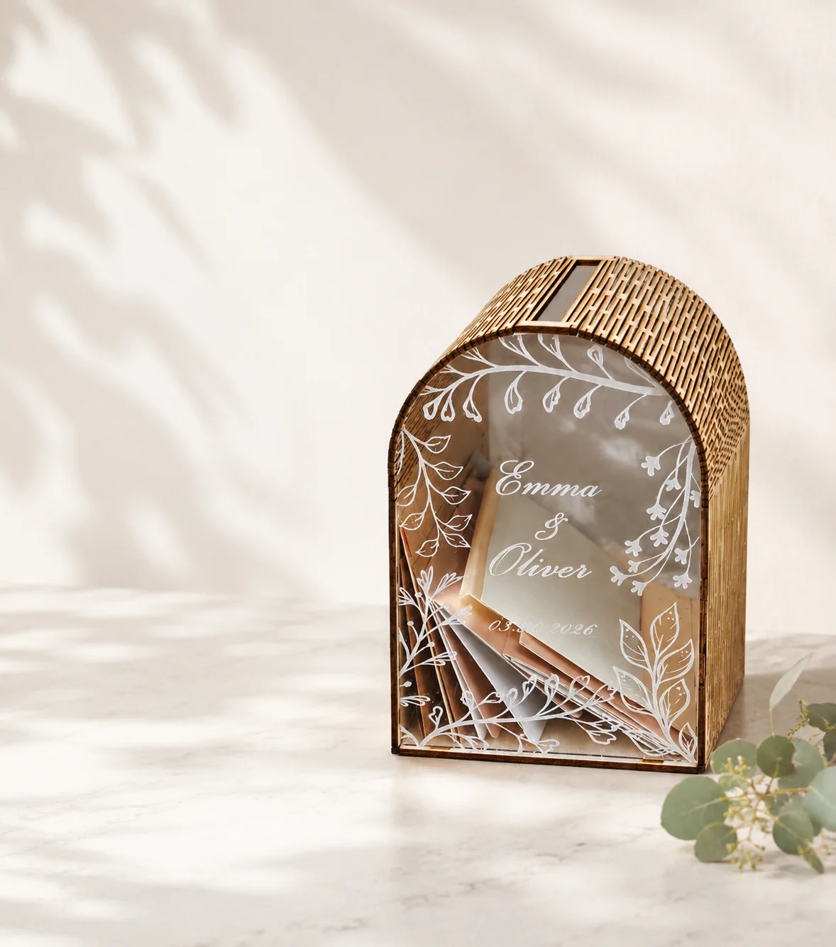 Tarjeta de boda Caja