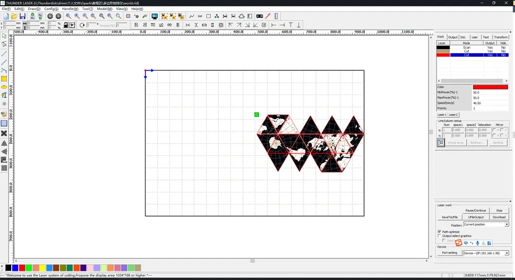 parameters for laser cutting a wooden globe.webp