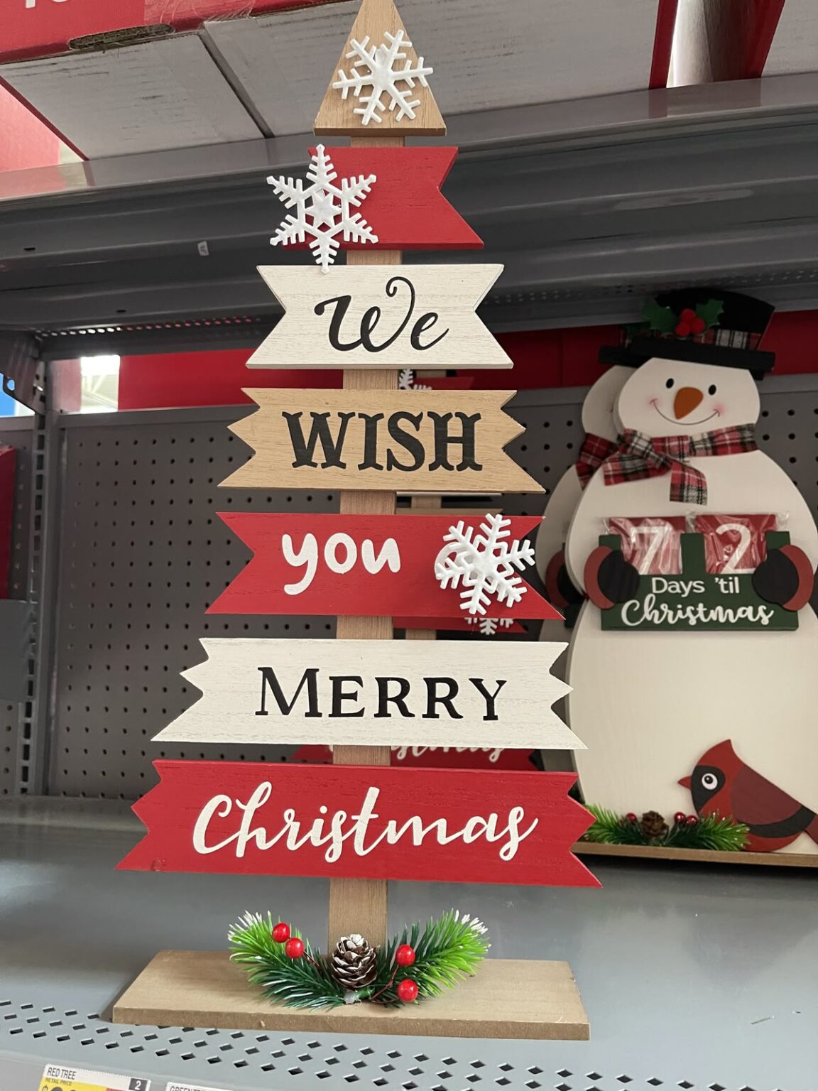 Señal de carretera de Navidad de madera cortada con láser
