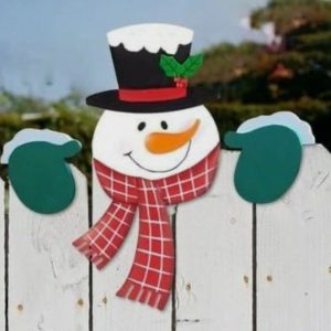Decoración de valla de Navidad de madera cortada con láser