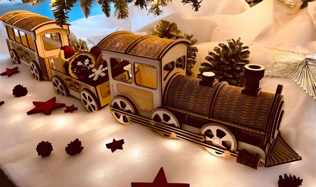 Conjunto de decoración de Navidad de madera