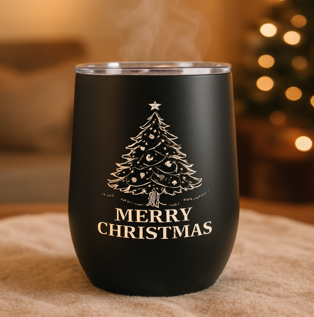 Vasos de Navidad personalizados marcados con láser
