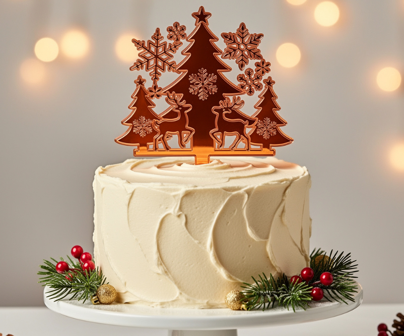 Topper de pastel de Navidad cortado con láser