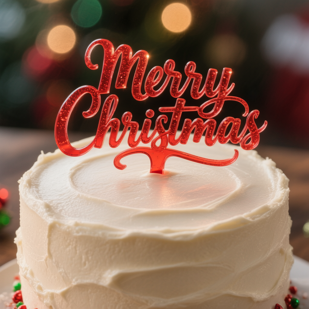 Láser grabado pastel de Navidad topper