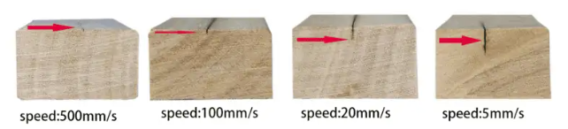 Efecto de ajuste de velocidad para grabado láser de madera