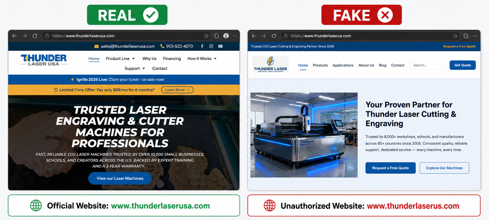 Láser de trueno real vs falso website.png Láser de trueno real vs falso website.png