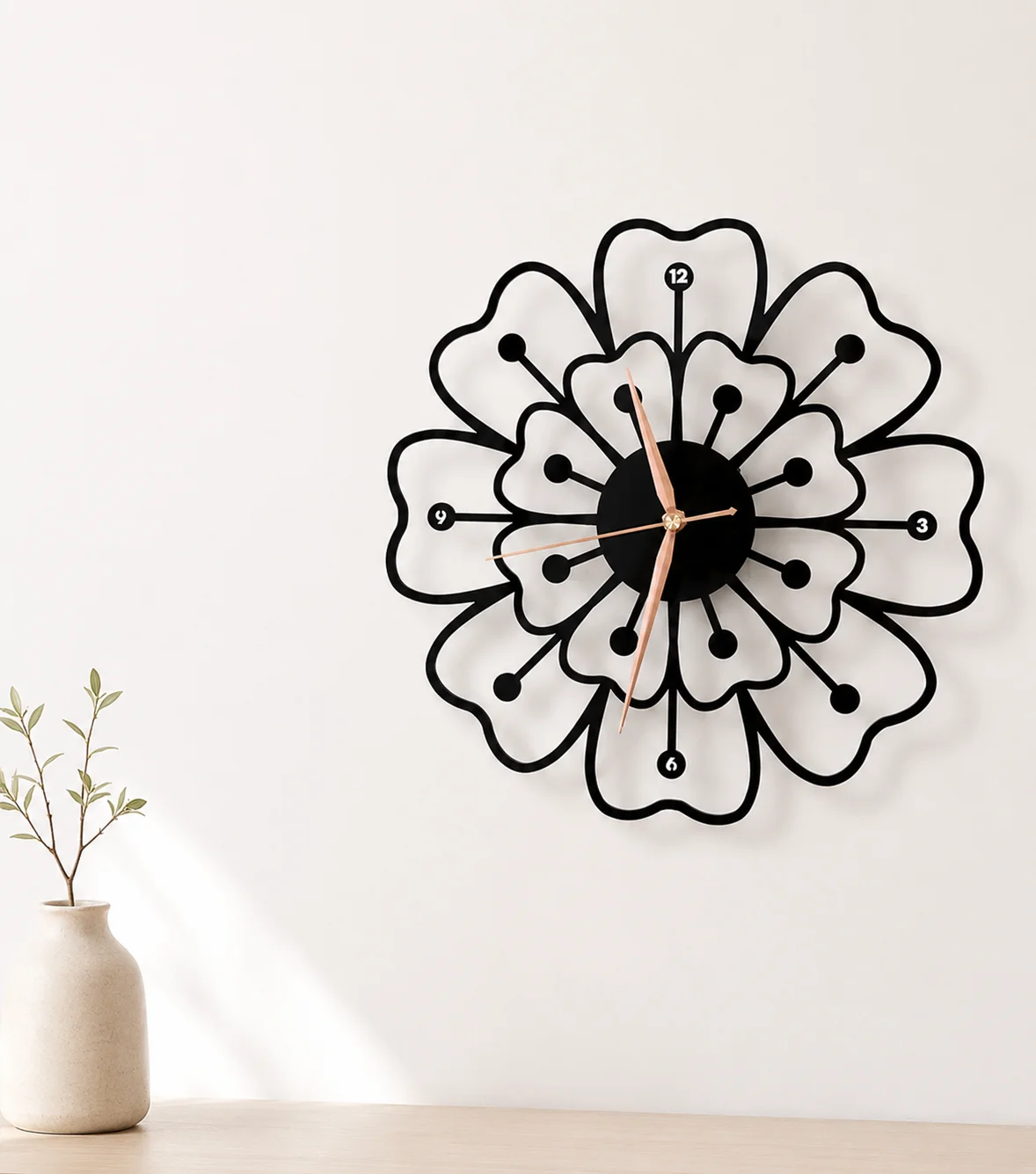Acrílico Floral Reloj