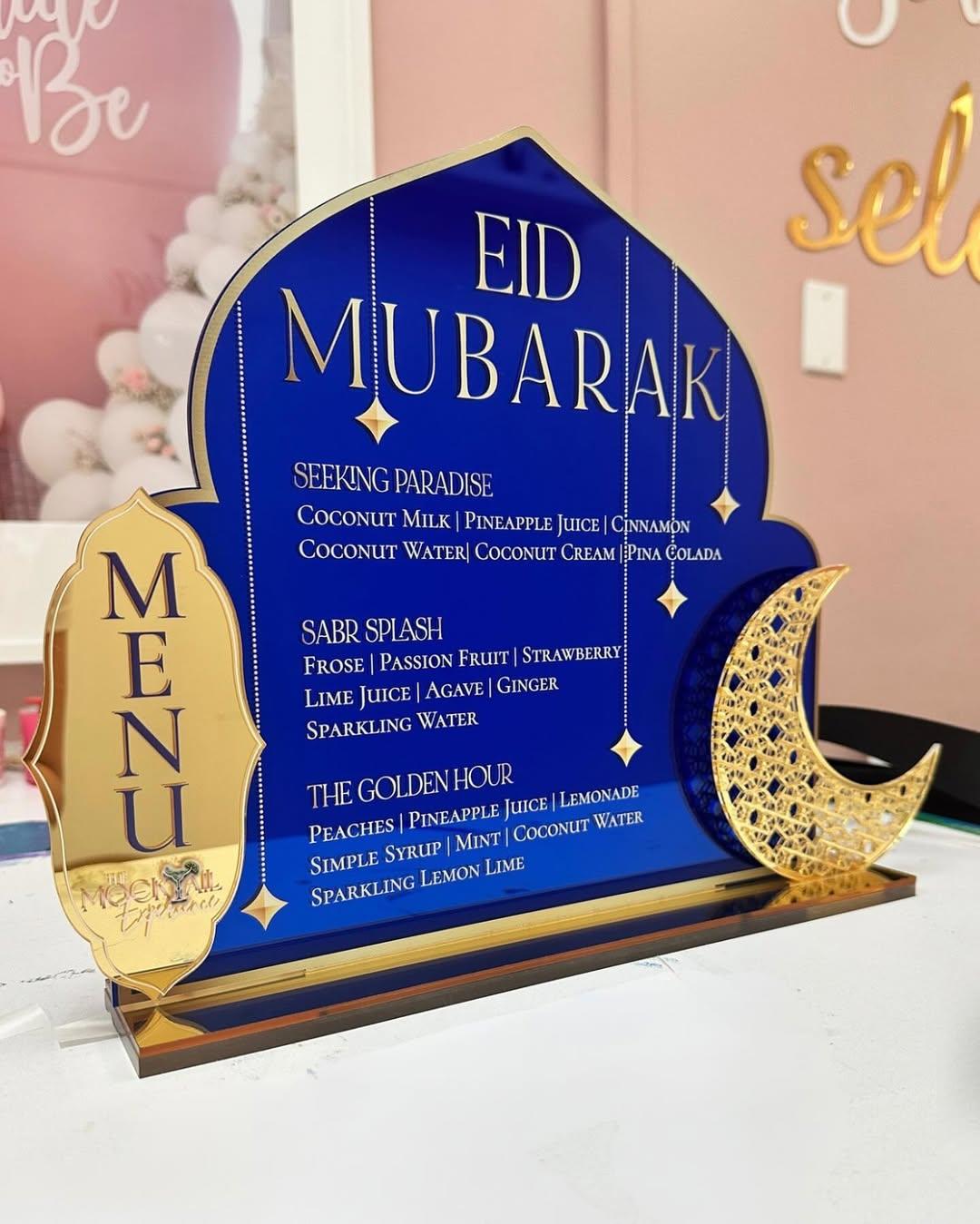 laser cut & engraved acrylic menu