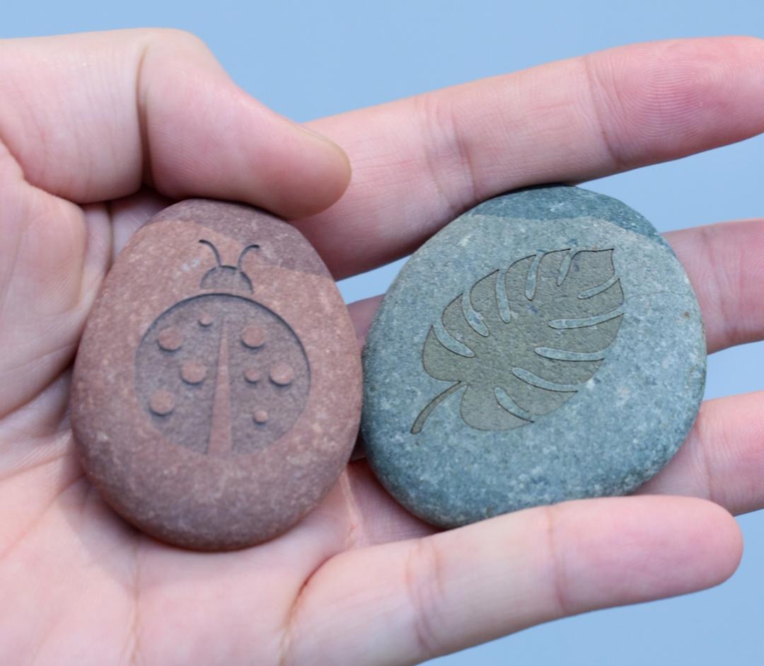 laser engraved pebbles