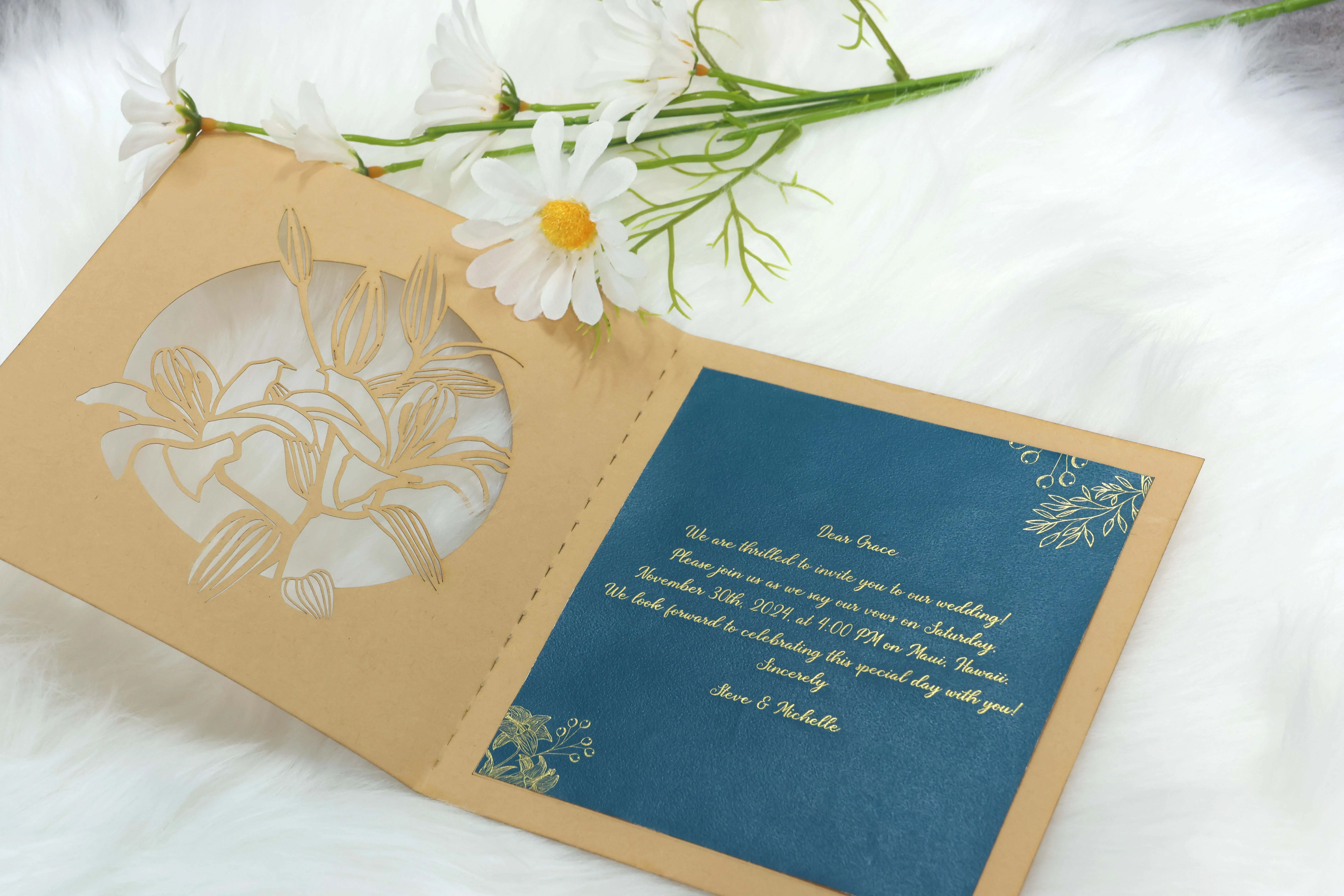 laser cut wedding invitation card