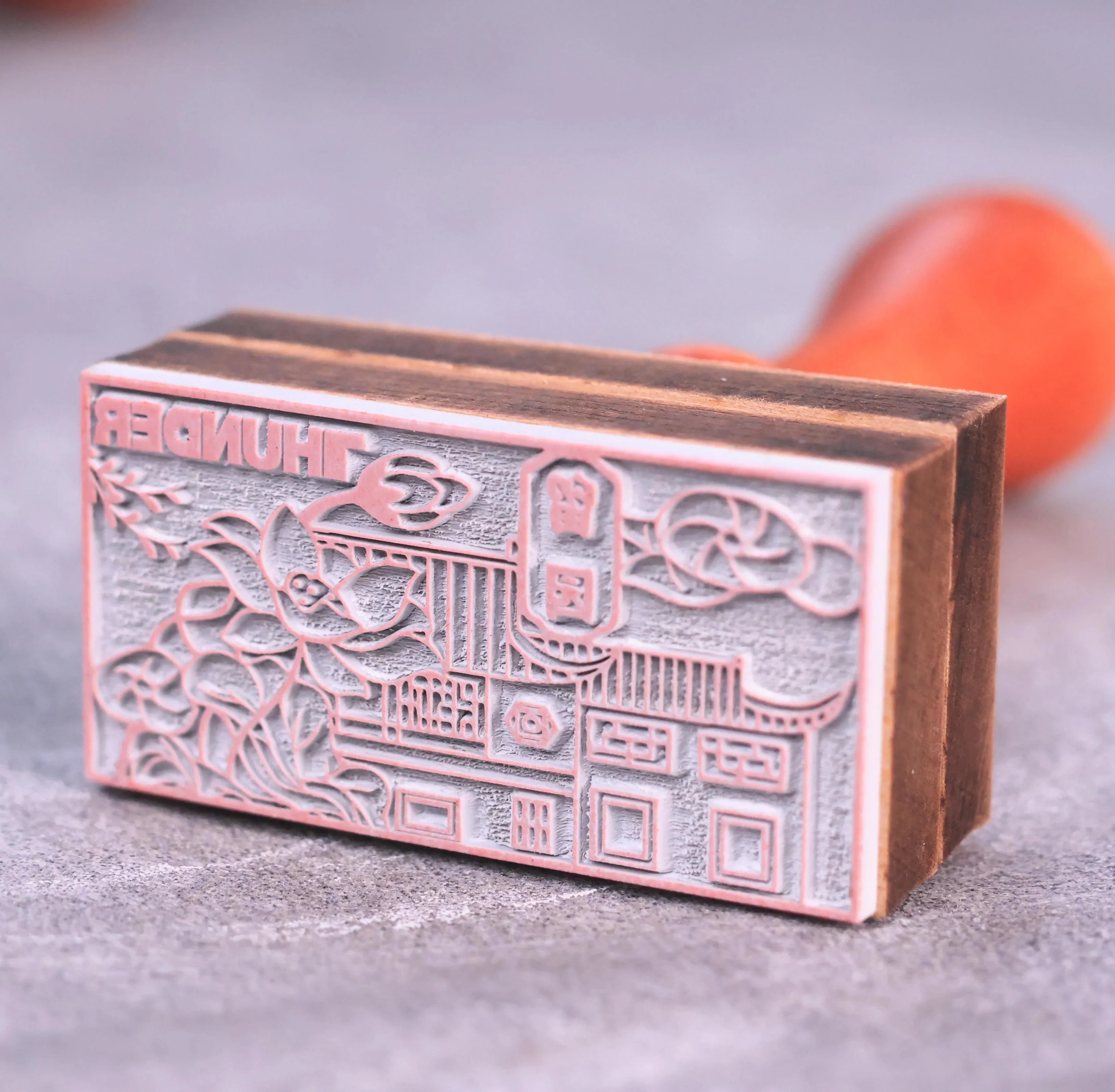 laser engraved rubber stamp with fine edges