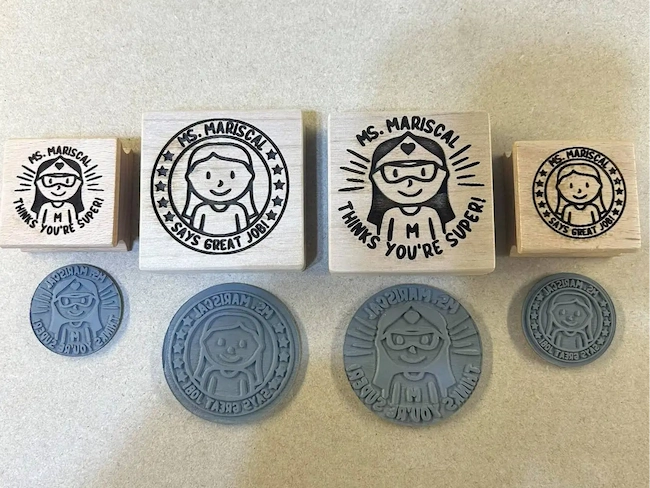 laser engraving rubber stamp