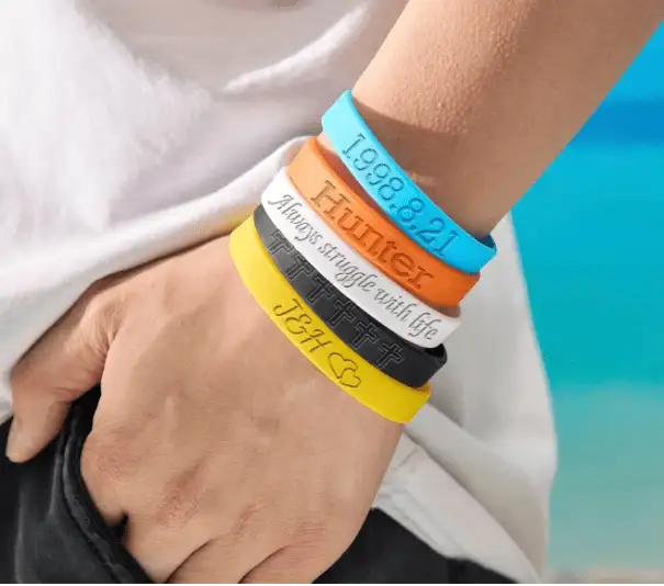 laser mark silicone rubber sport bracelet
