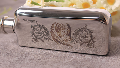 Titanium Wine Flask Marking Sample by Titan Titanium Wine Flask Marking Sample by Titan