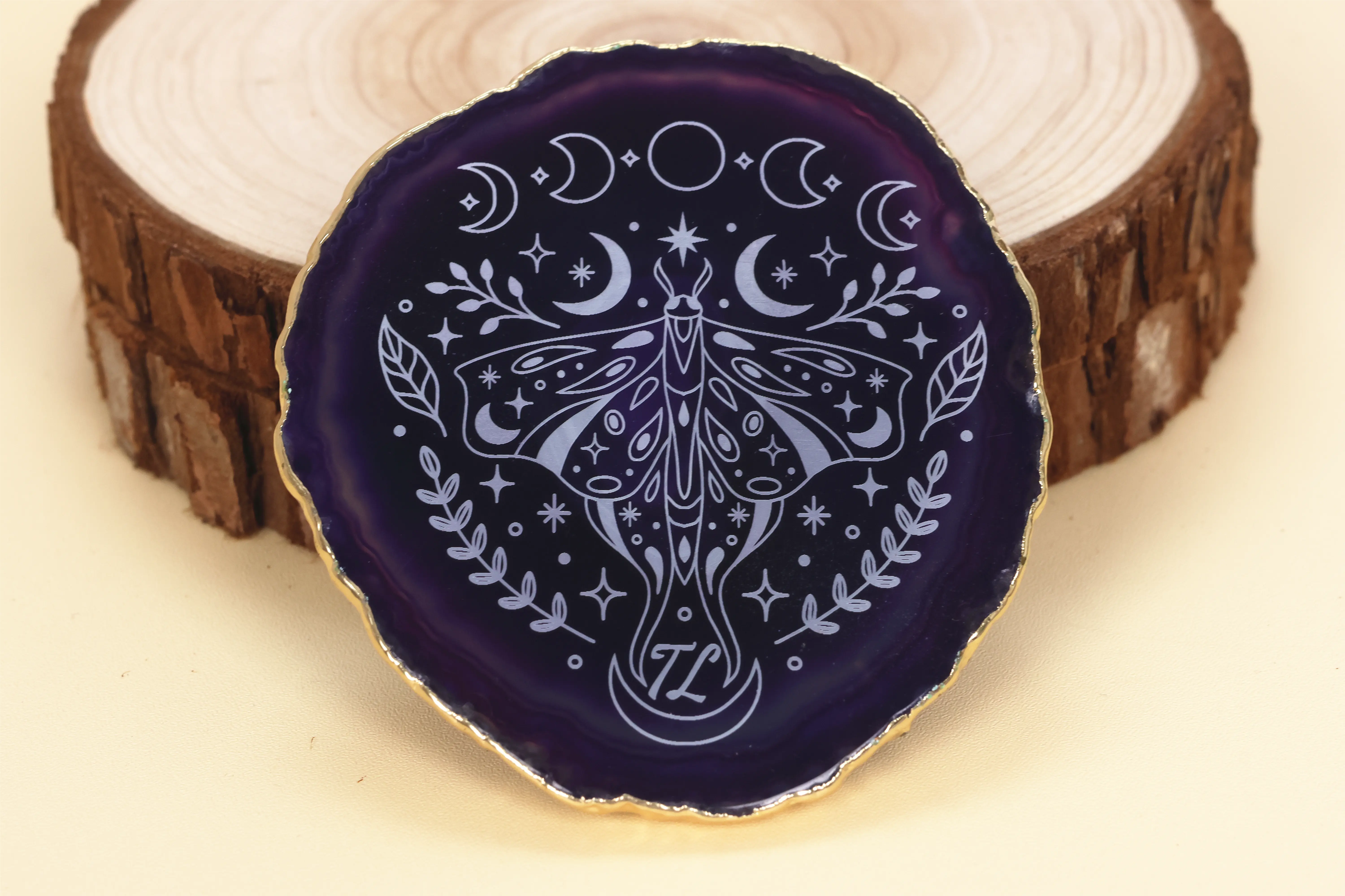 laser mark agate coaster